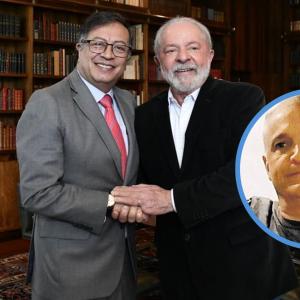 Gustavo Petro tras una reunión con su homólogo en Brasil, el mandatario Luis Inácio Lula Da Silva
