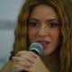 Shakira en medio de la rueda de prensa en Barranquilla