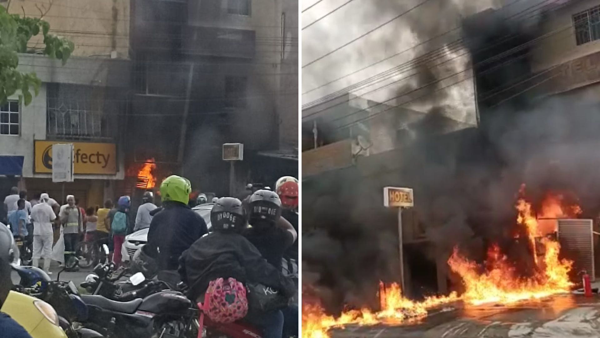 Se prendió edificio frente a la escuela de la Policía en la Circunvalar