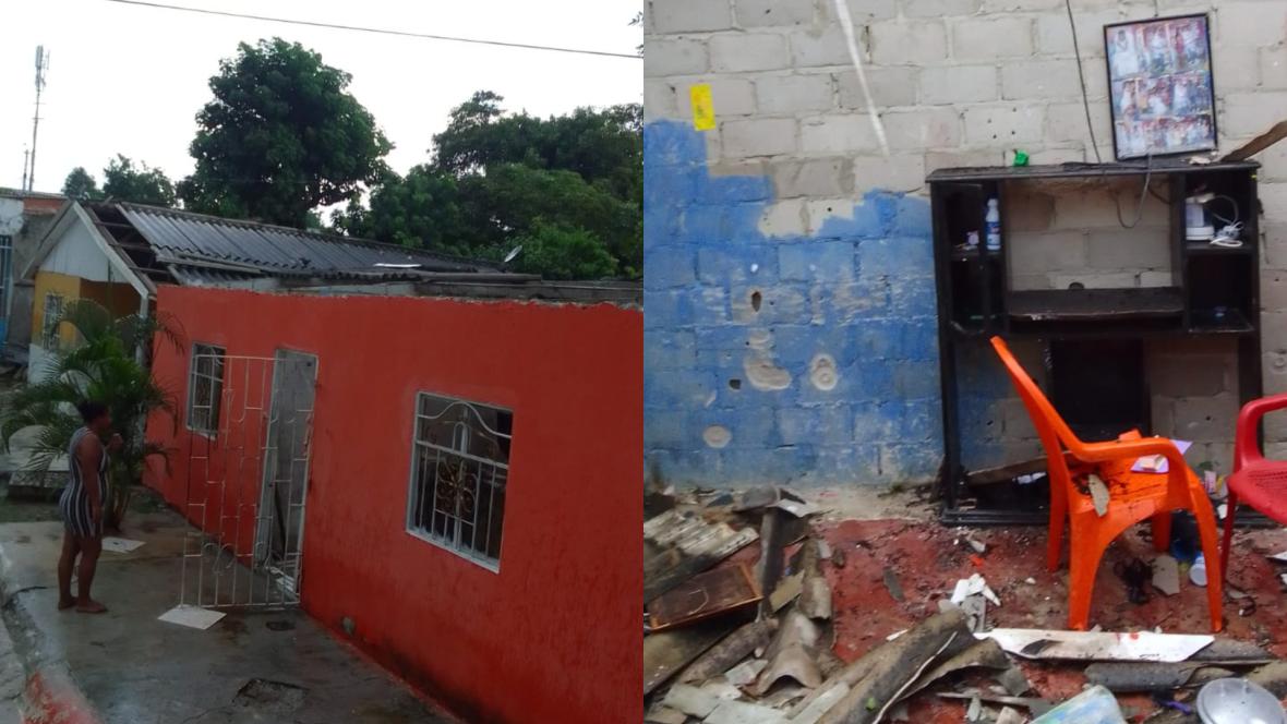 Así quedaron las viviendas luego de los fuertes vientos en el barrio El Bosque.