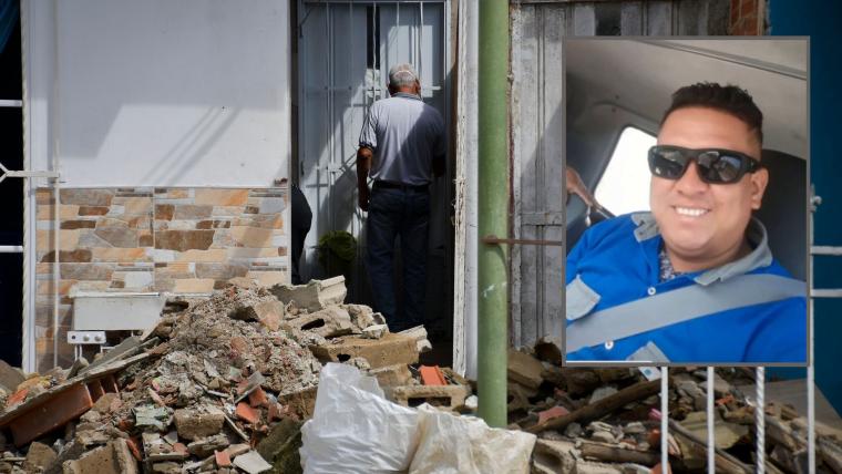 Jairo Guzmán ingresando al apartamento del cual salió por última vez su hijo, mismo al que nunca regresó tras resultar herido en la explosión.