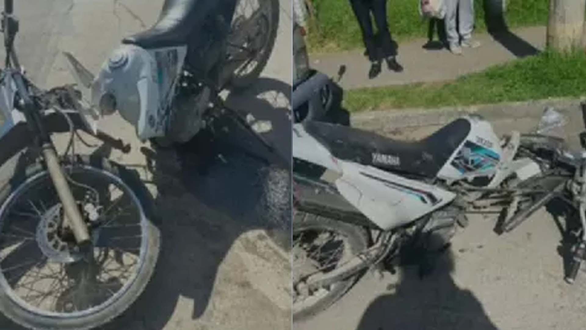 Así quedó la moto tras el paso por el hueco. 