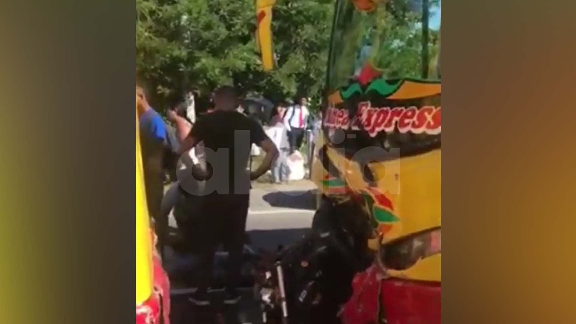 aspecto del accidente que tuvo lugar en la mañana de este jueves en la vía al mar