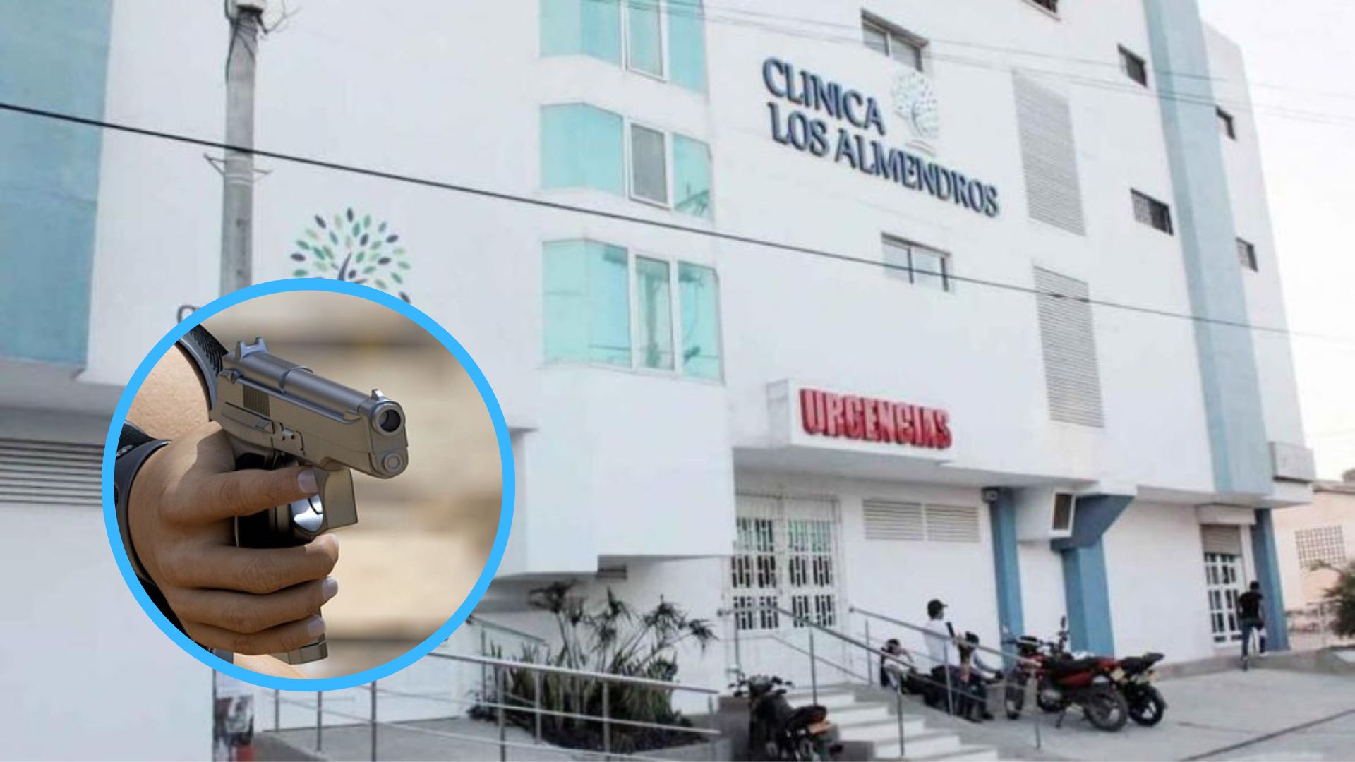 Clínica Los Almendros, donde permanece el herido / Imagen de referencia arma.