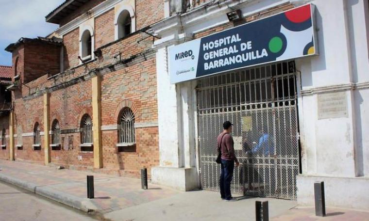 Fachada del Hospital de Barranquila, lugar a donde fue conducido el sujeto