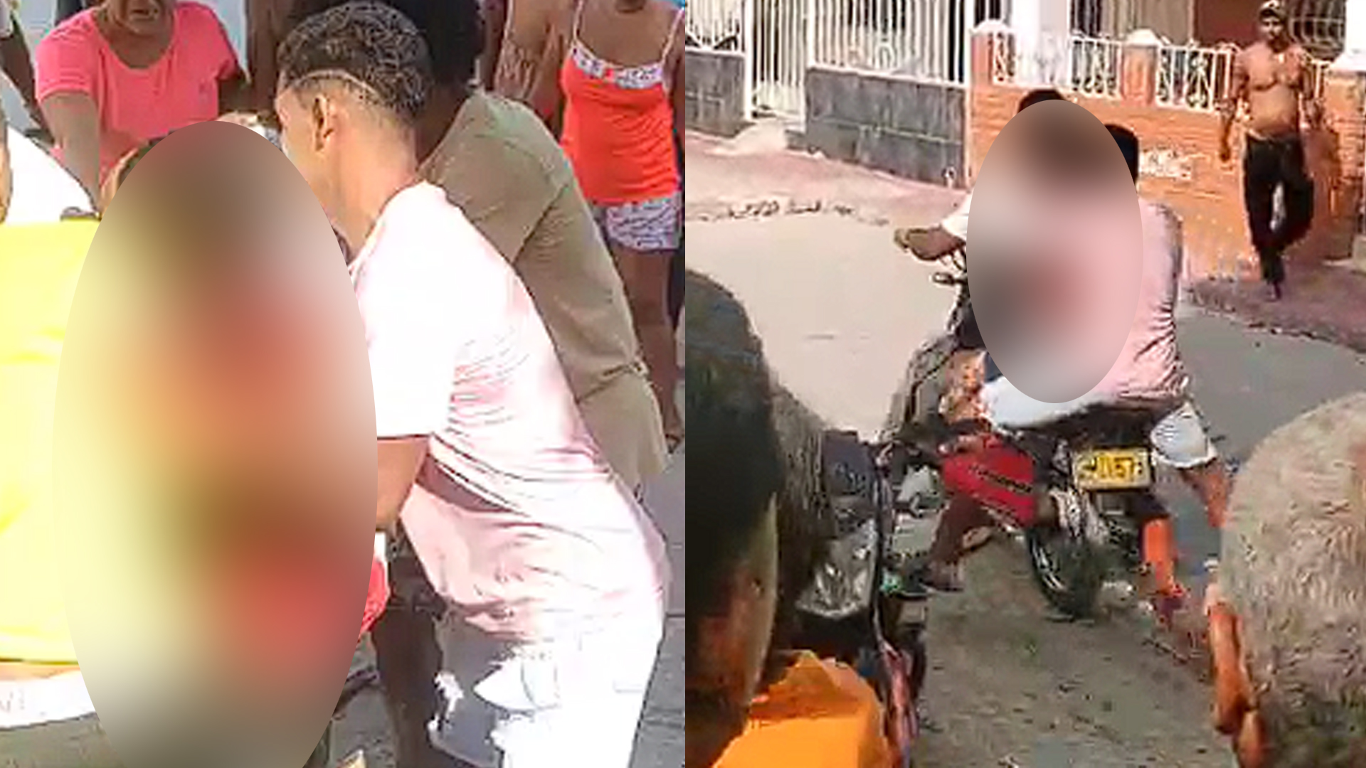 El herido siendo llevado a un centro asistencial