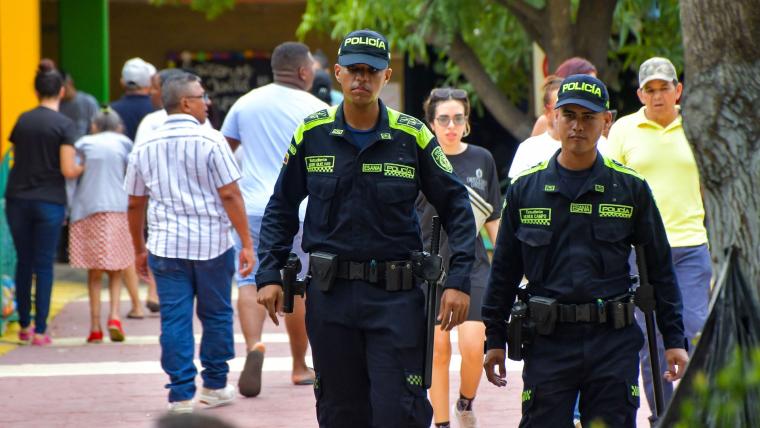 Unidades de la Policía Metropolitana de Barranquilla, encargados de garantizar seguridad tras las elecciones
