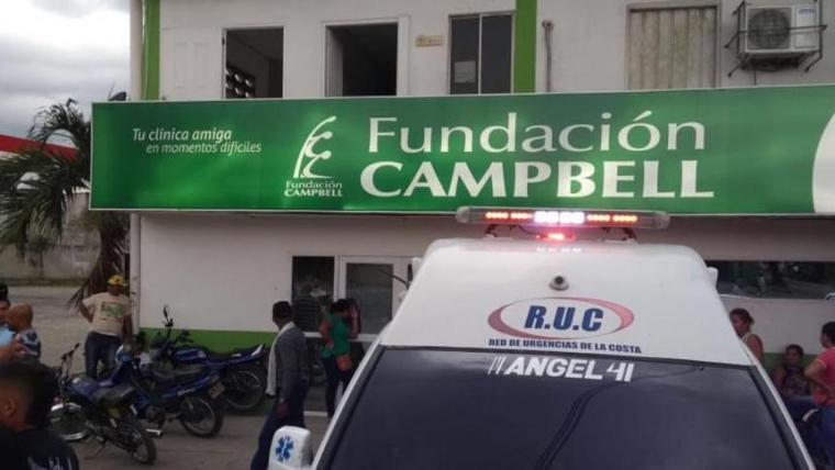 Fachada de la Clínica Campbell, lugar al que fue conducido el hombre tras el ataque criminal