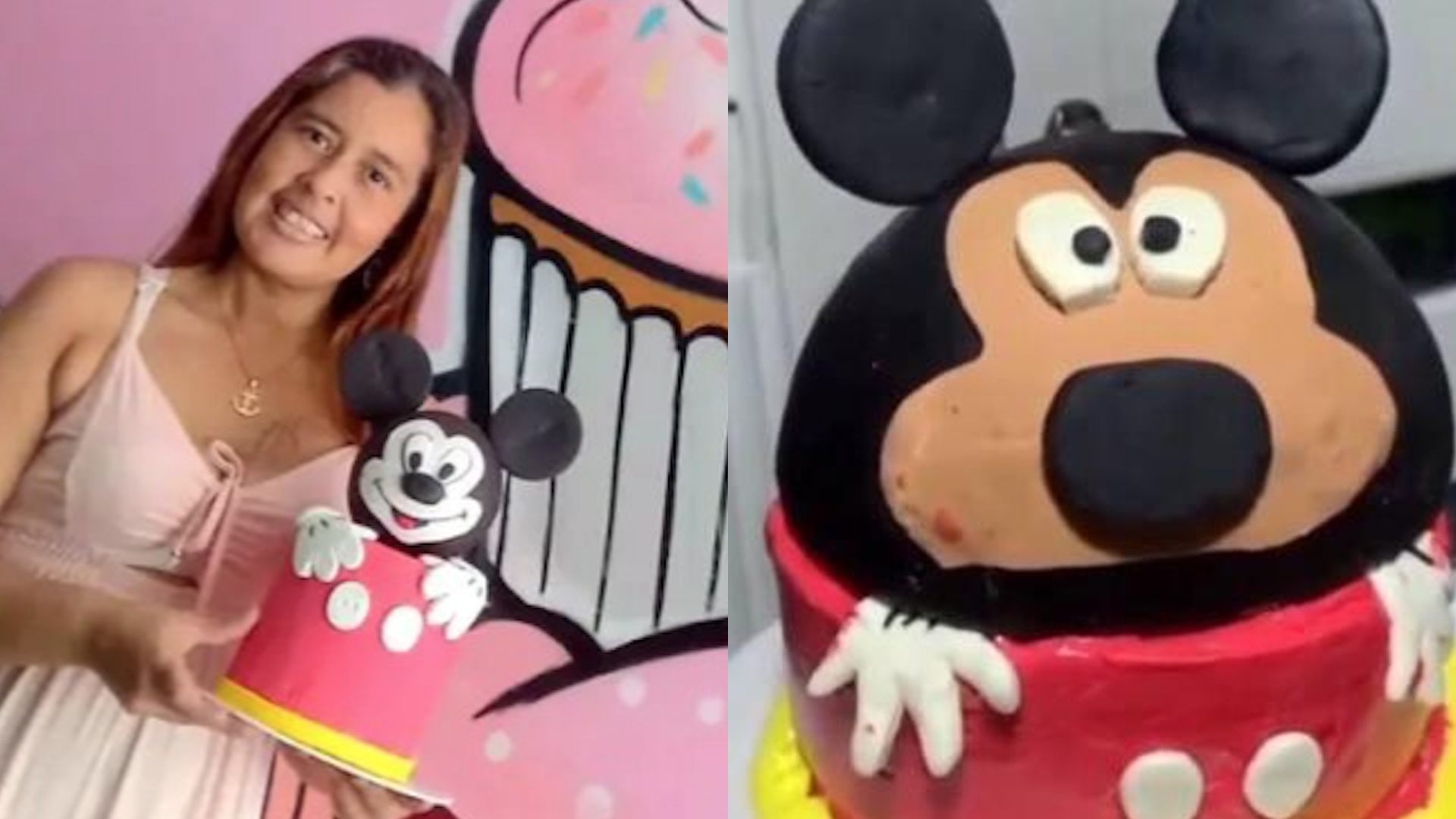 Marjorie Cantillo y la torta de Mickey Mouse que generó polémica en redes sociales