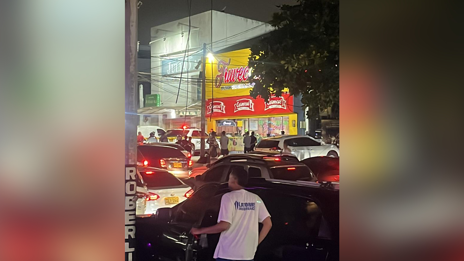 El lugar del ataque a bala