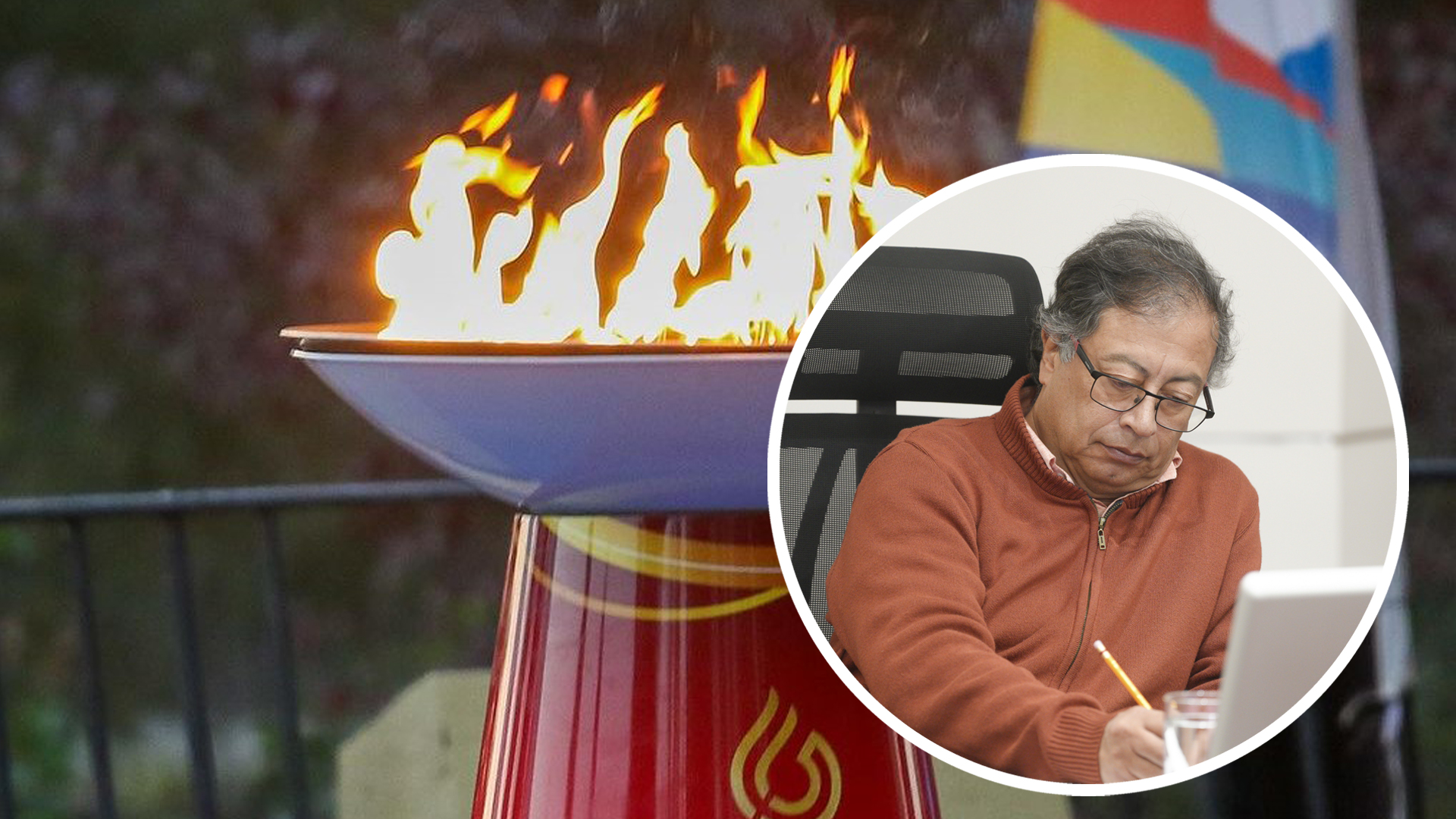 Antorcha Olímpica y Gustavo Petro, actual presidente