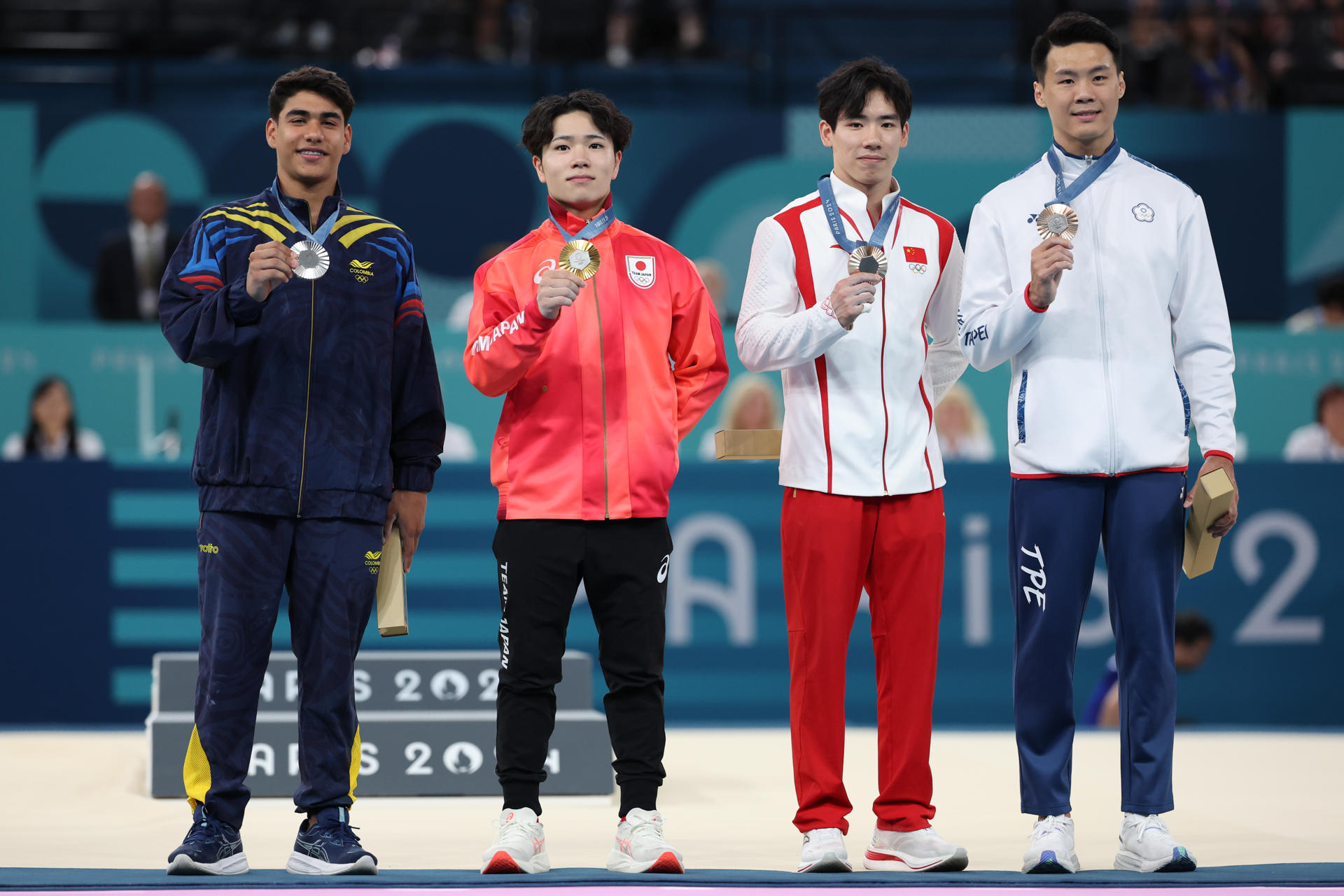 Ángel Barajas subido al podio de la gimnasia en los Juegos Olímpicos de París