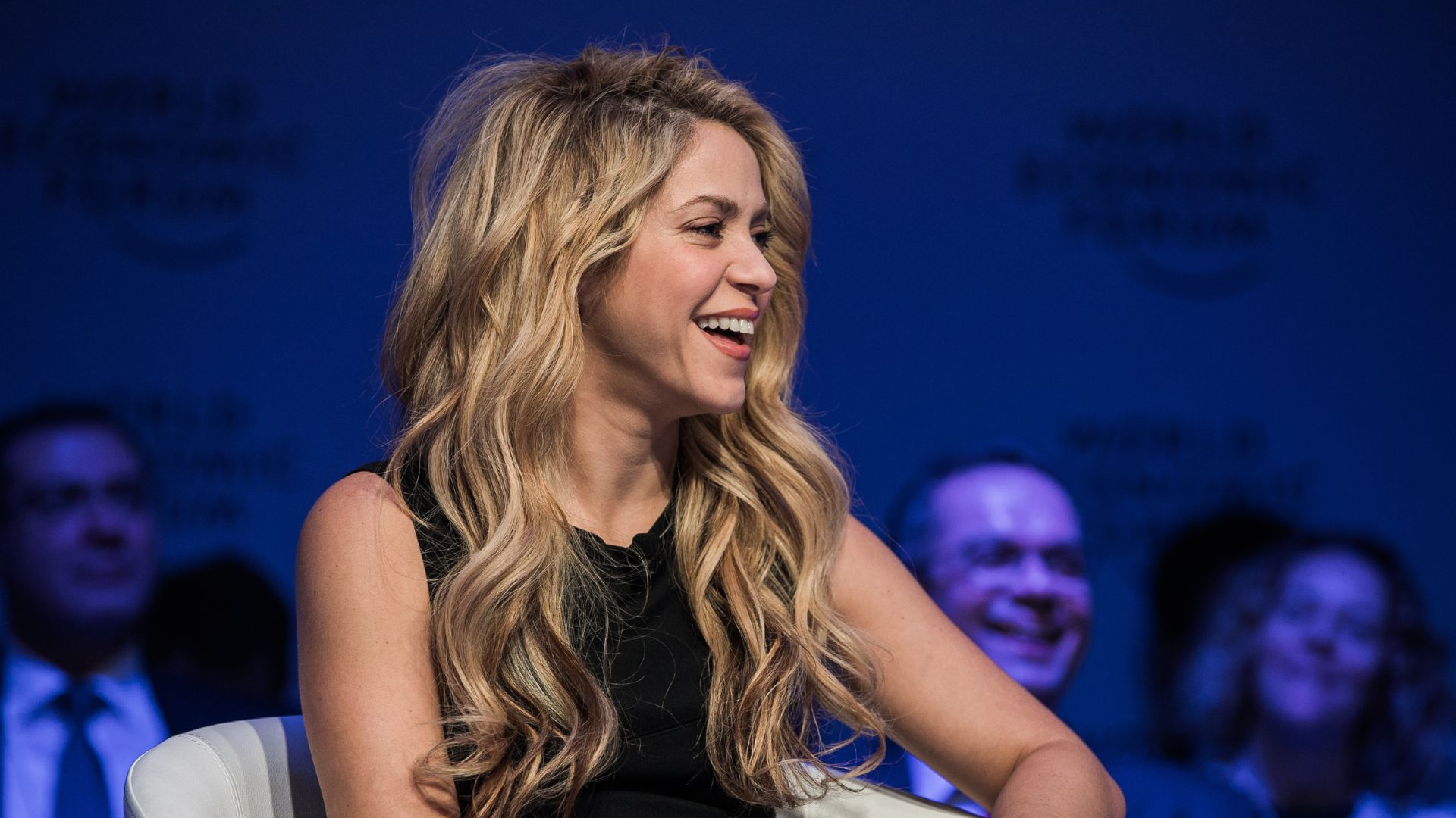 Shakira durante un conversatorio organizado por el World Economic Forum