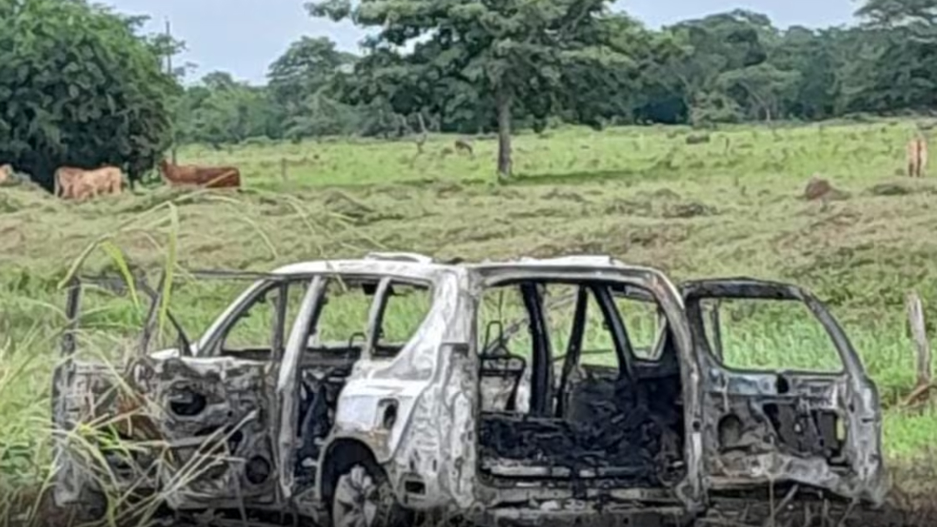 La camioneta calcinada