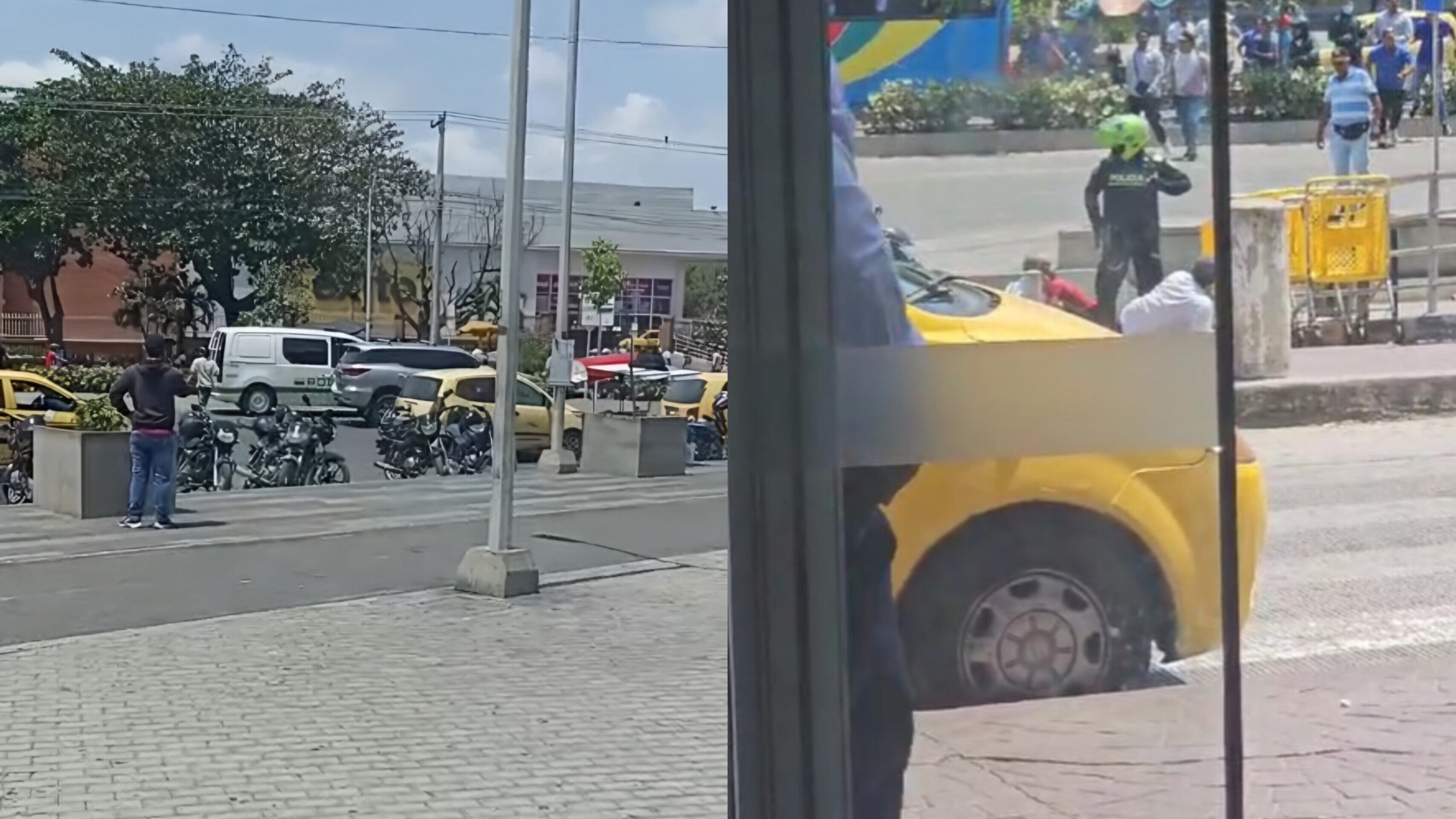 Momento en Parque Alegra, donde intentaron robar a sede de un banco.