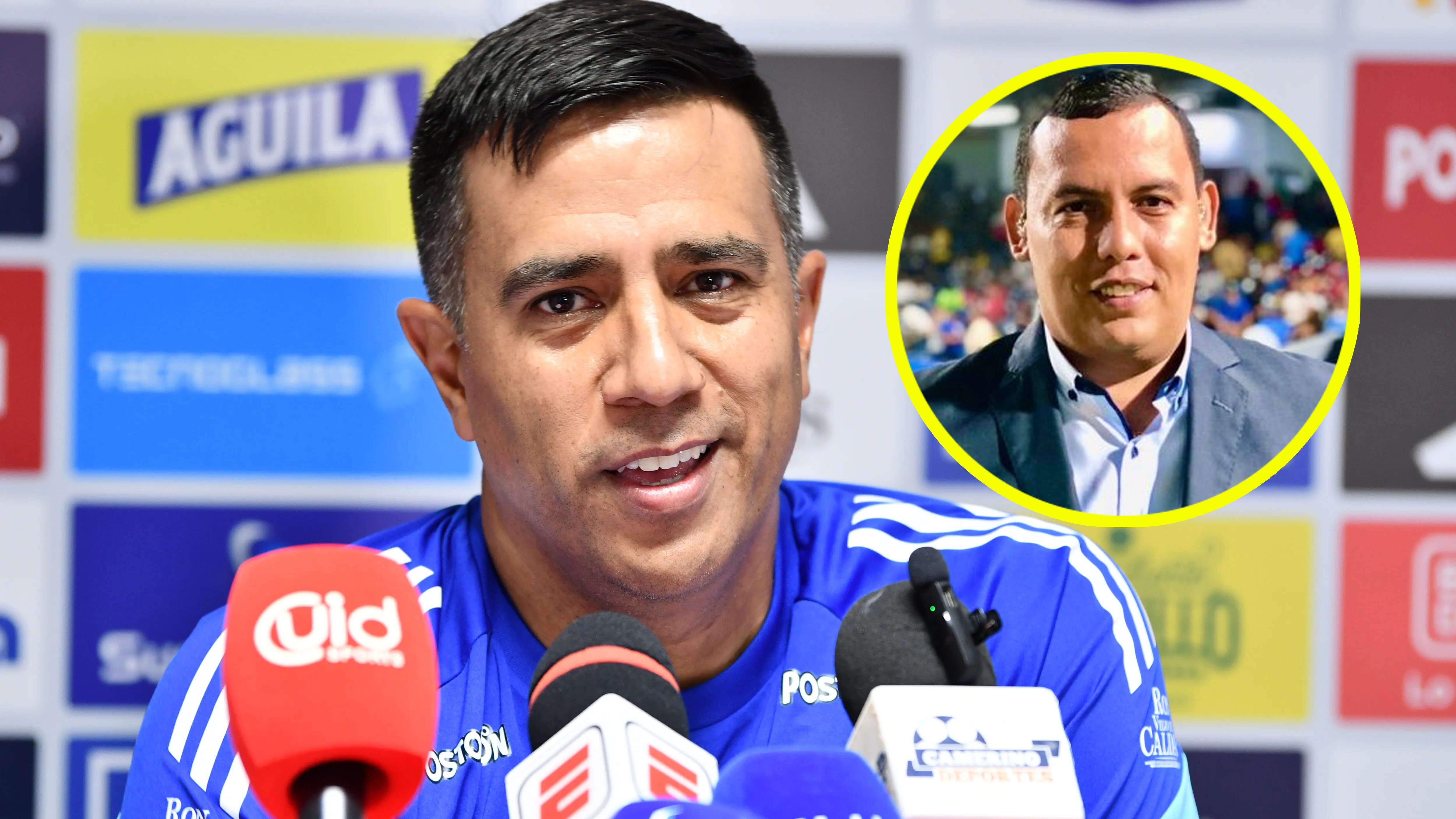 César Farías y el periodista José Hugo Illera.