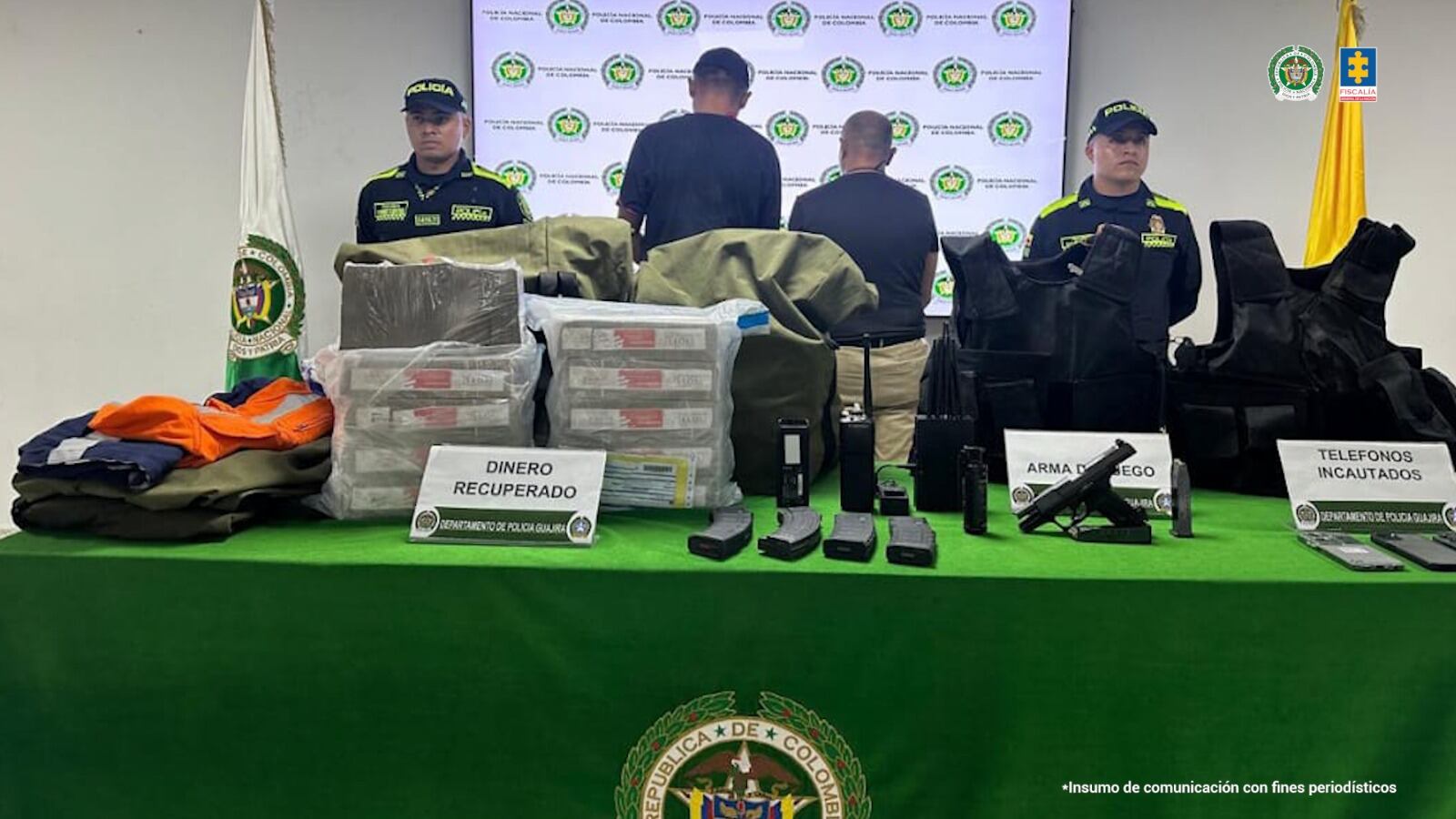 Dos imputados por millonario robo en aeropuerto de Riohacha.