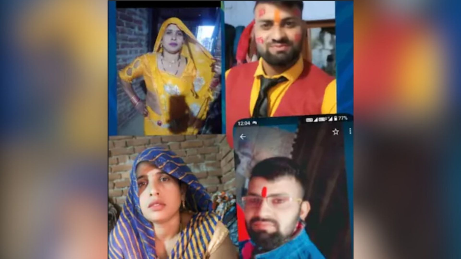 El novio y su suegra, arriba, y los comprometidos, abajo.