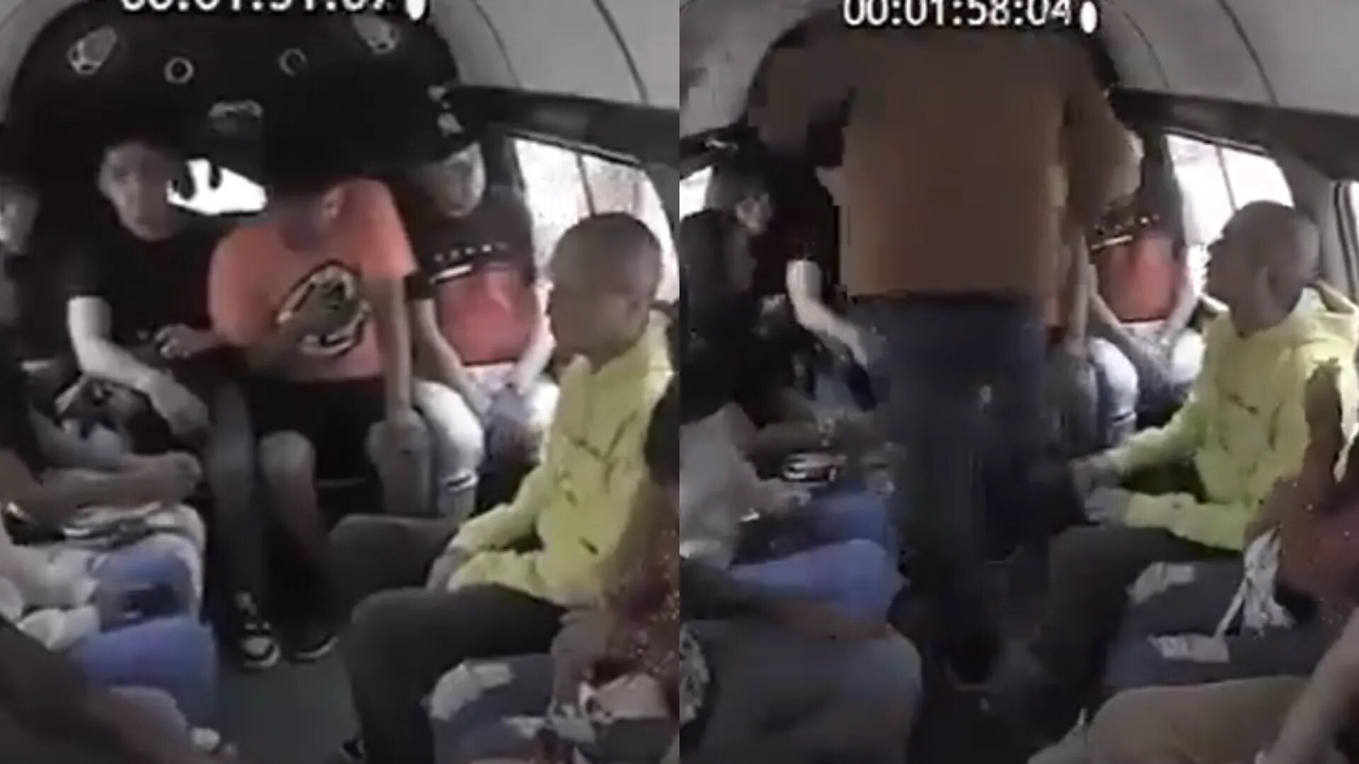 Captura de video de ladrón en un bus.