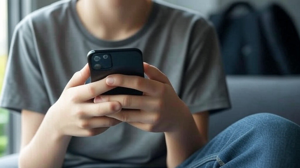 Imagen con referencia a adolescente usando un celular.