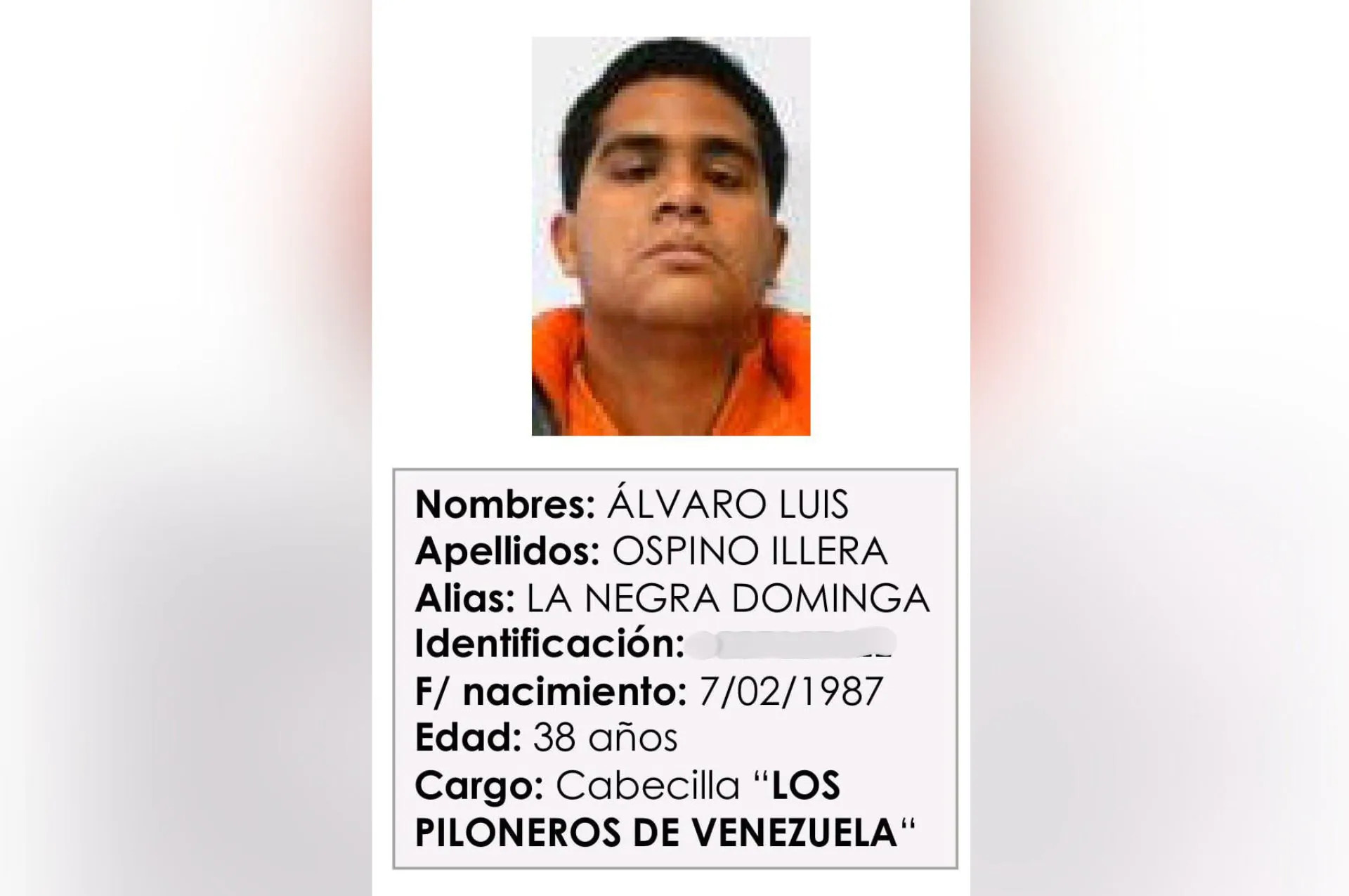 'La Negra Dominga', capturado en España.