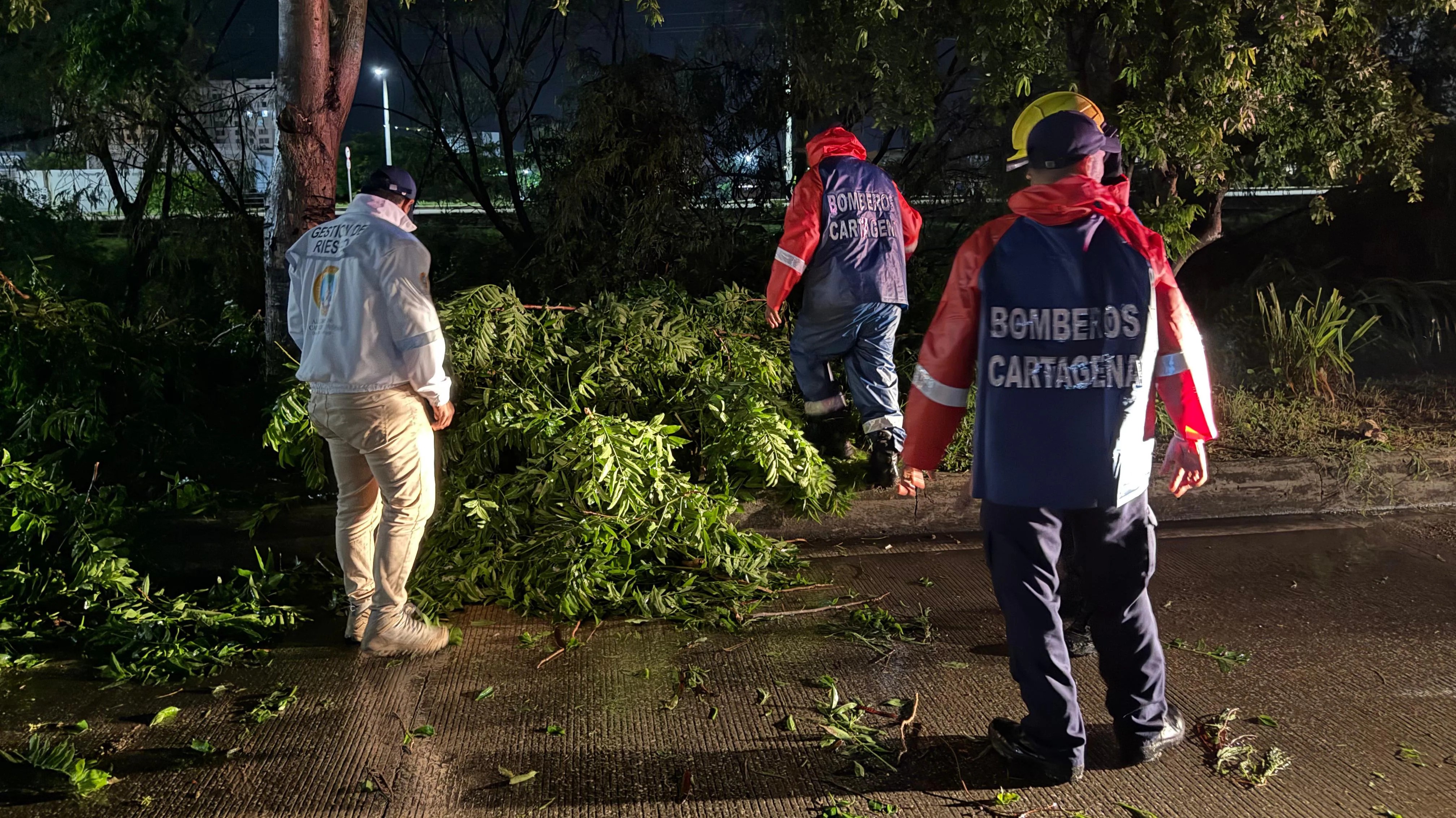 Escena tras lluvias en Cartagena.