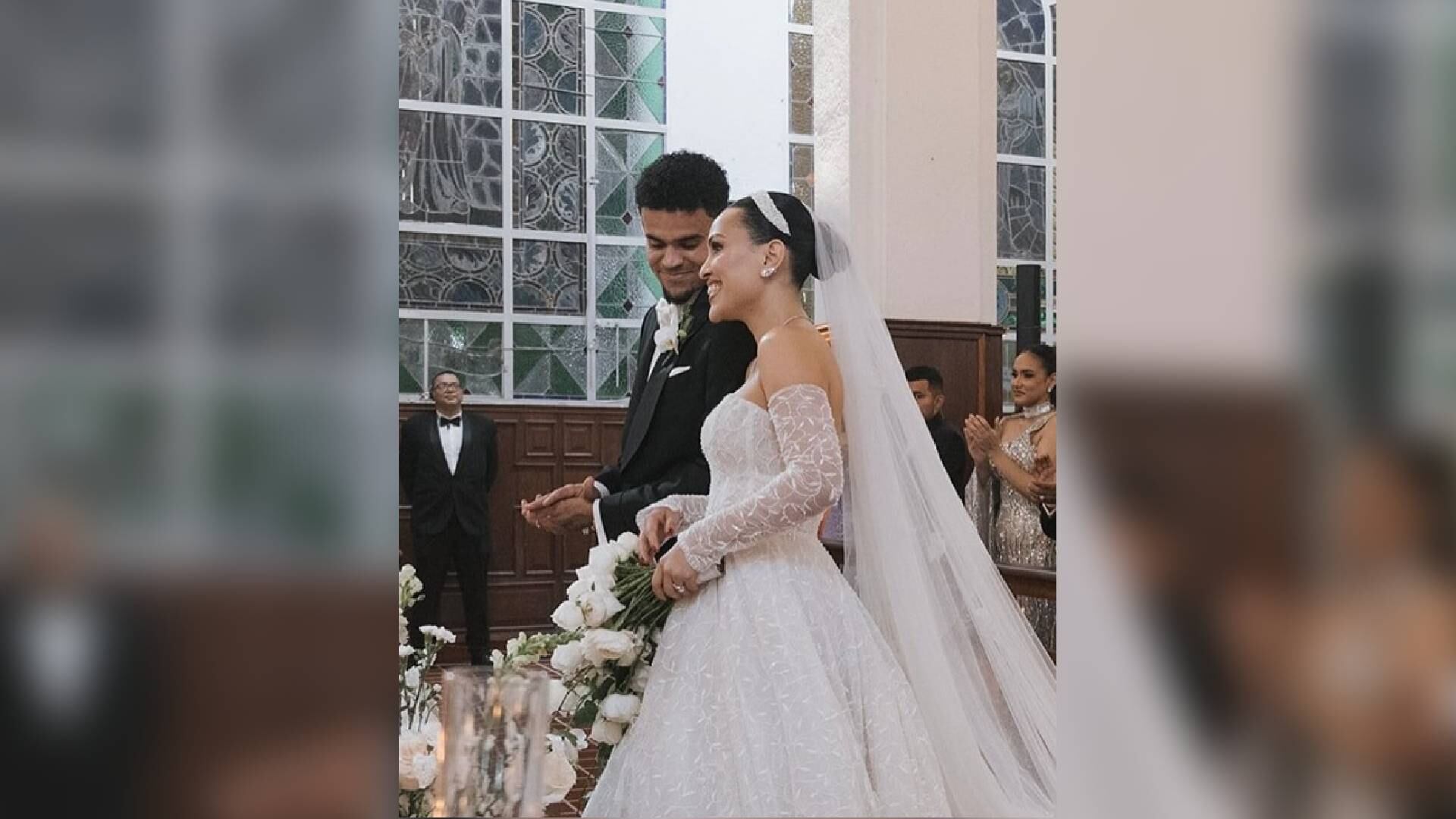 Luis Díaz con su esposa Geraldín Ponce.