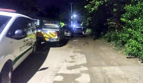 Policía en lugar de la masacre en Puerto Colombia.