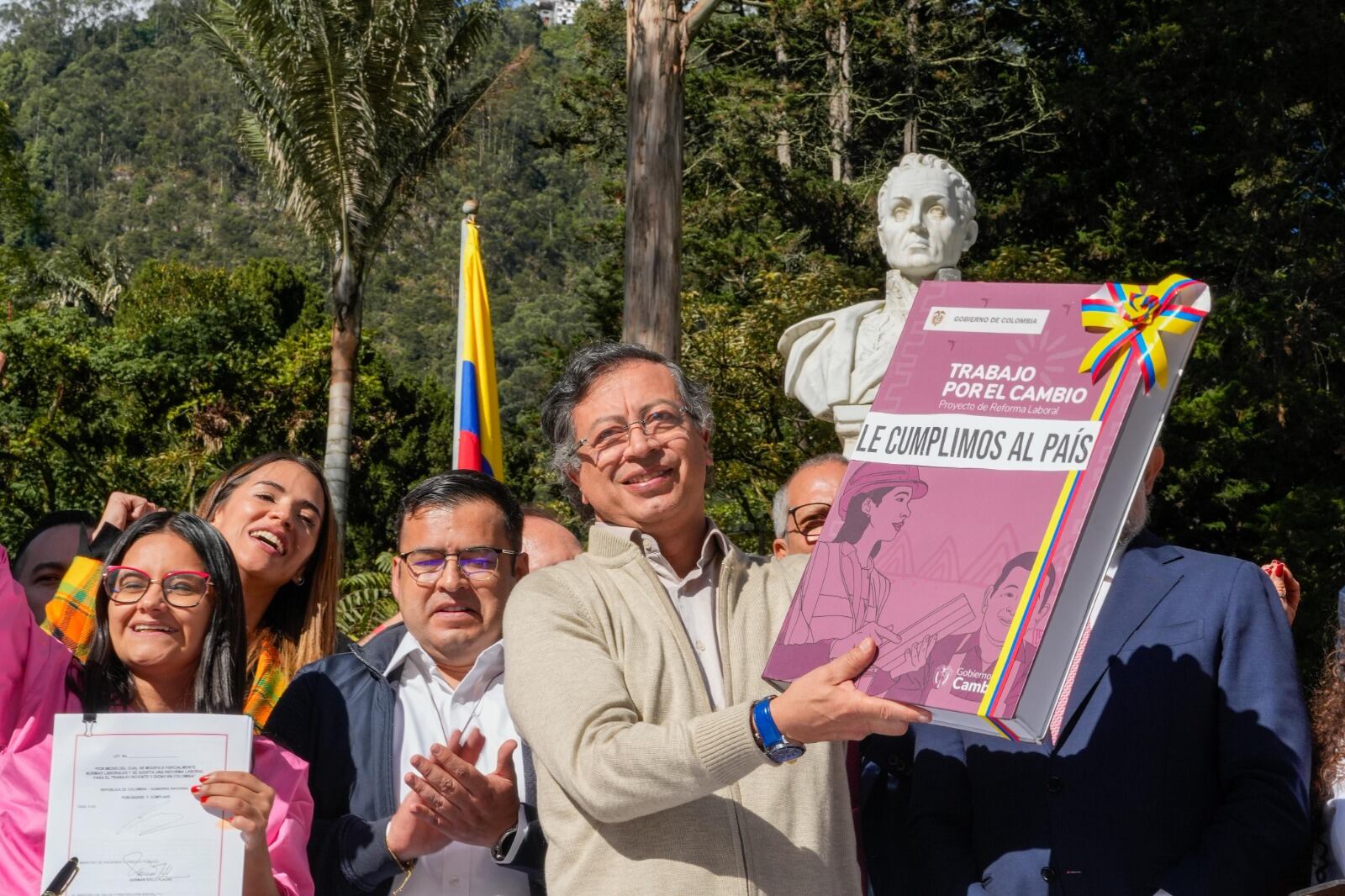 Presidente Gustavo Petro en el acto realizado en la Quinta de Bolívar.