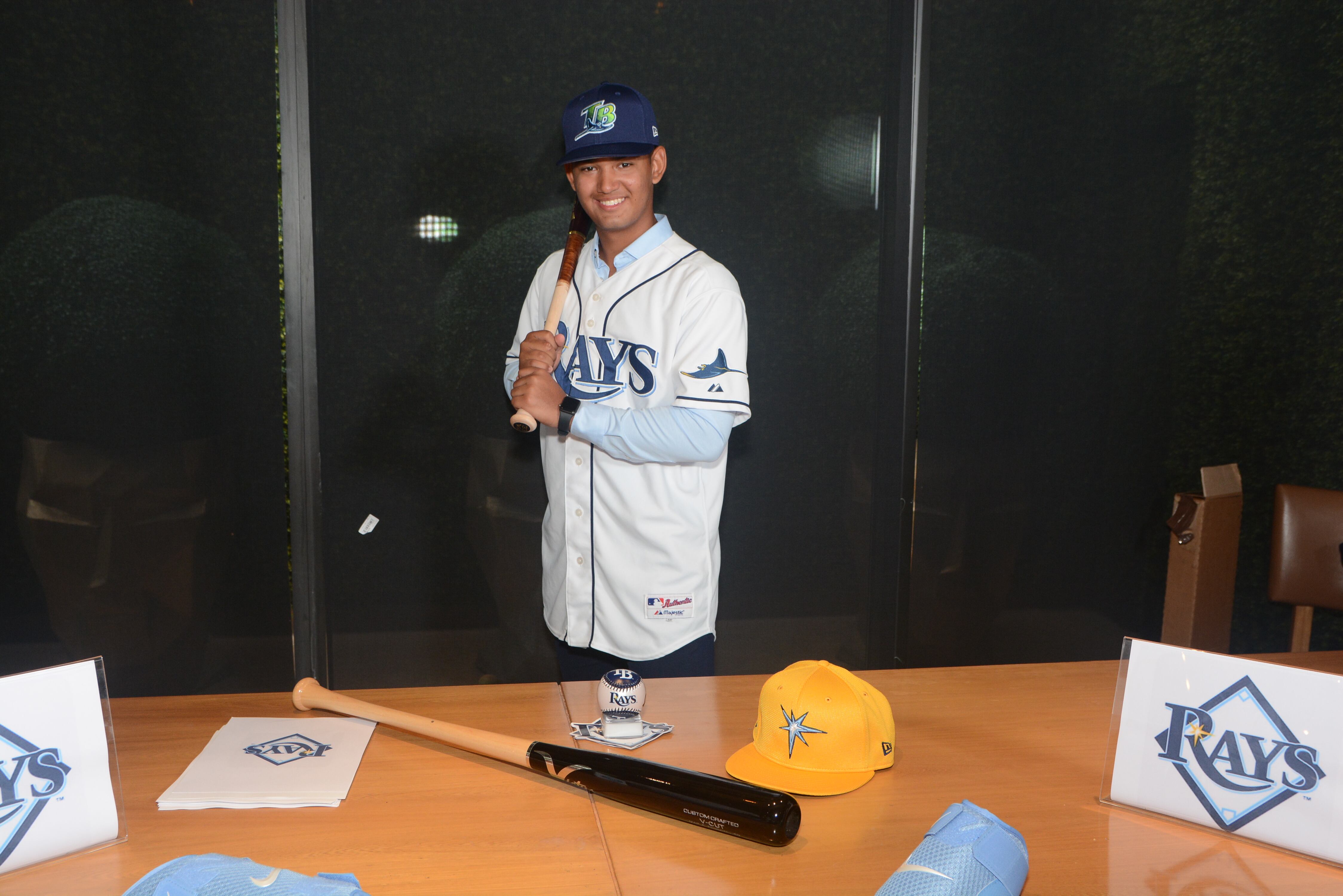 Samuel Pardo, pelotero barranquillero que firmó con los Rays de Tampa Bay.