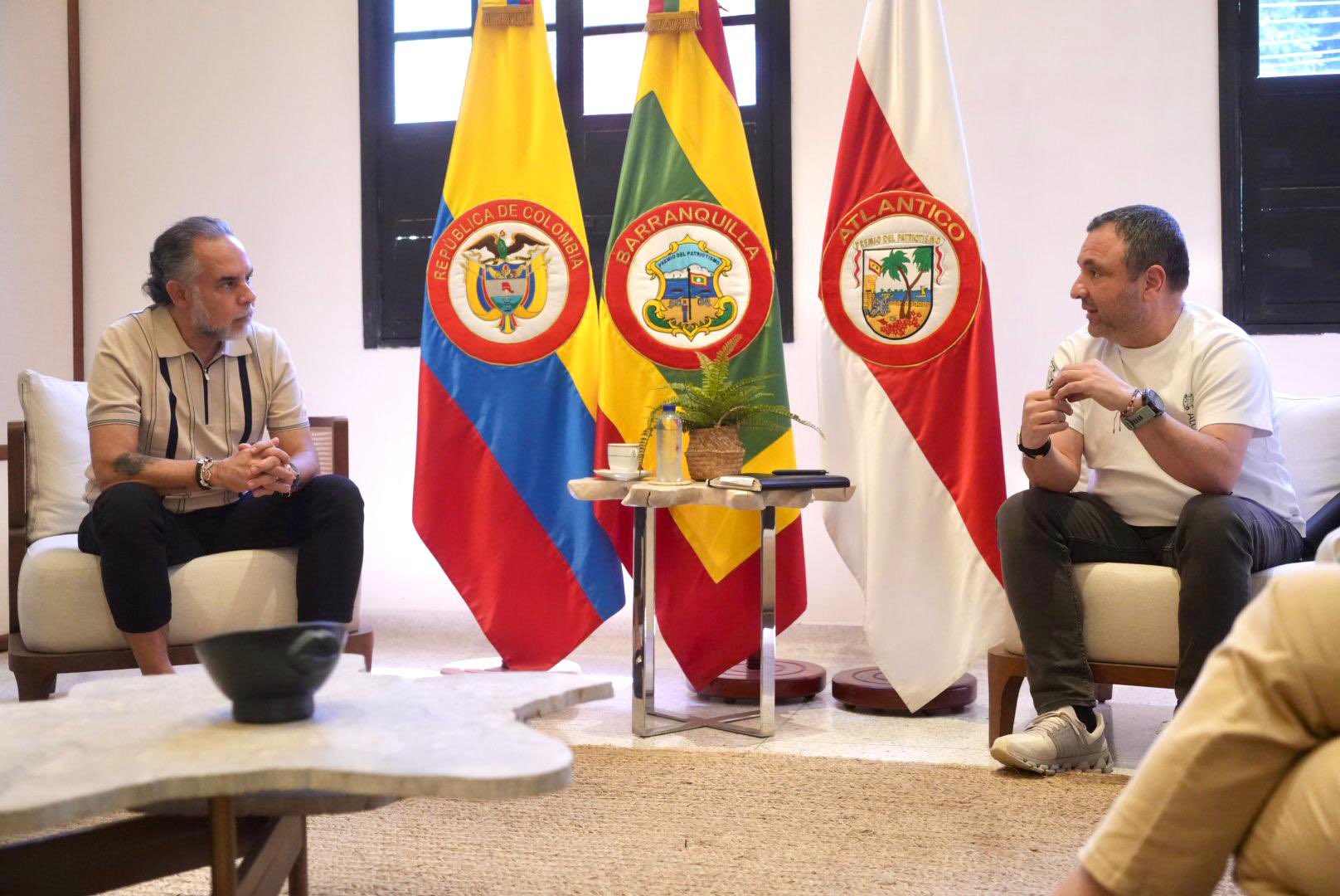 El ministro del Interior, Armando Benedetti, y Yesid Turbay.