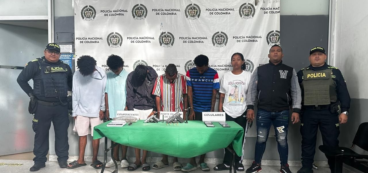 Los siete sujetos fueron capturados en situación de flagrancia