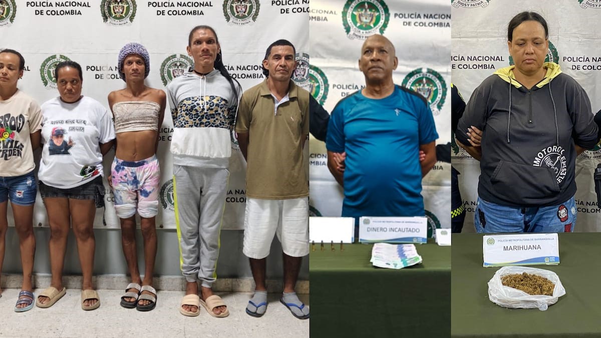 Capturados al momento de la detención. 