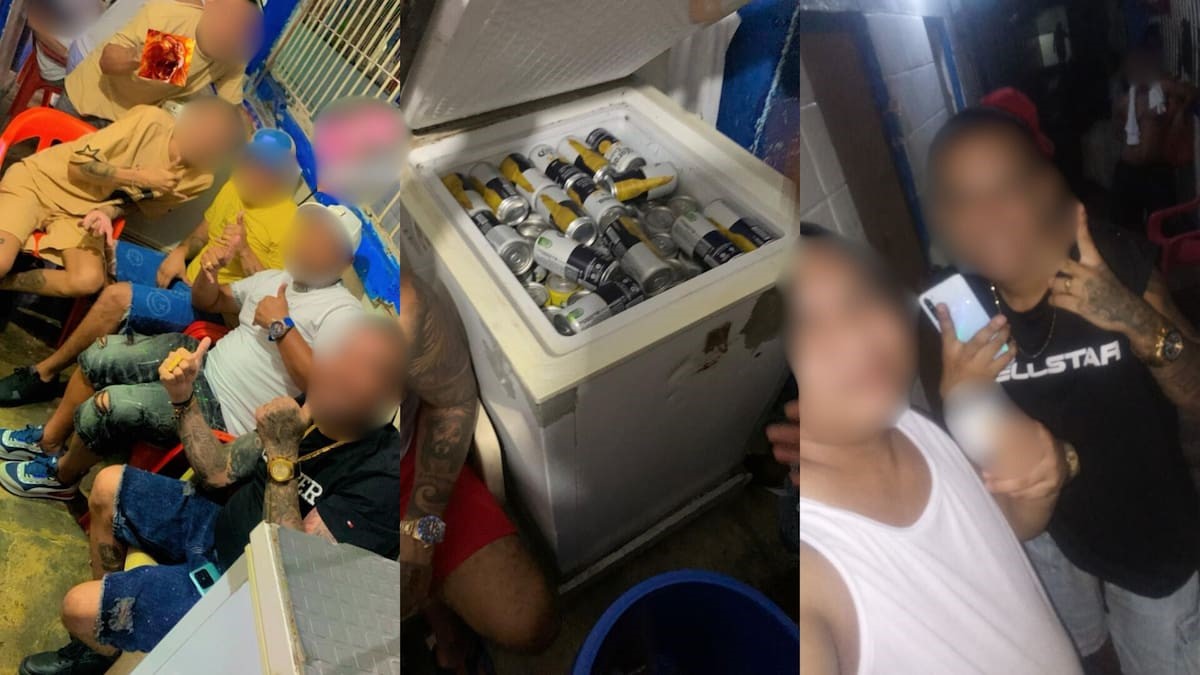 Parte de las fotografías difundidas en redes sociales sobre fiesta dentro de la Penitenciaría El Bosque de Barranquilla.