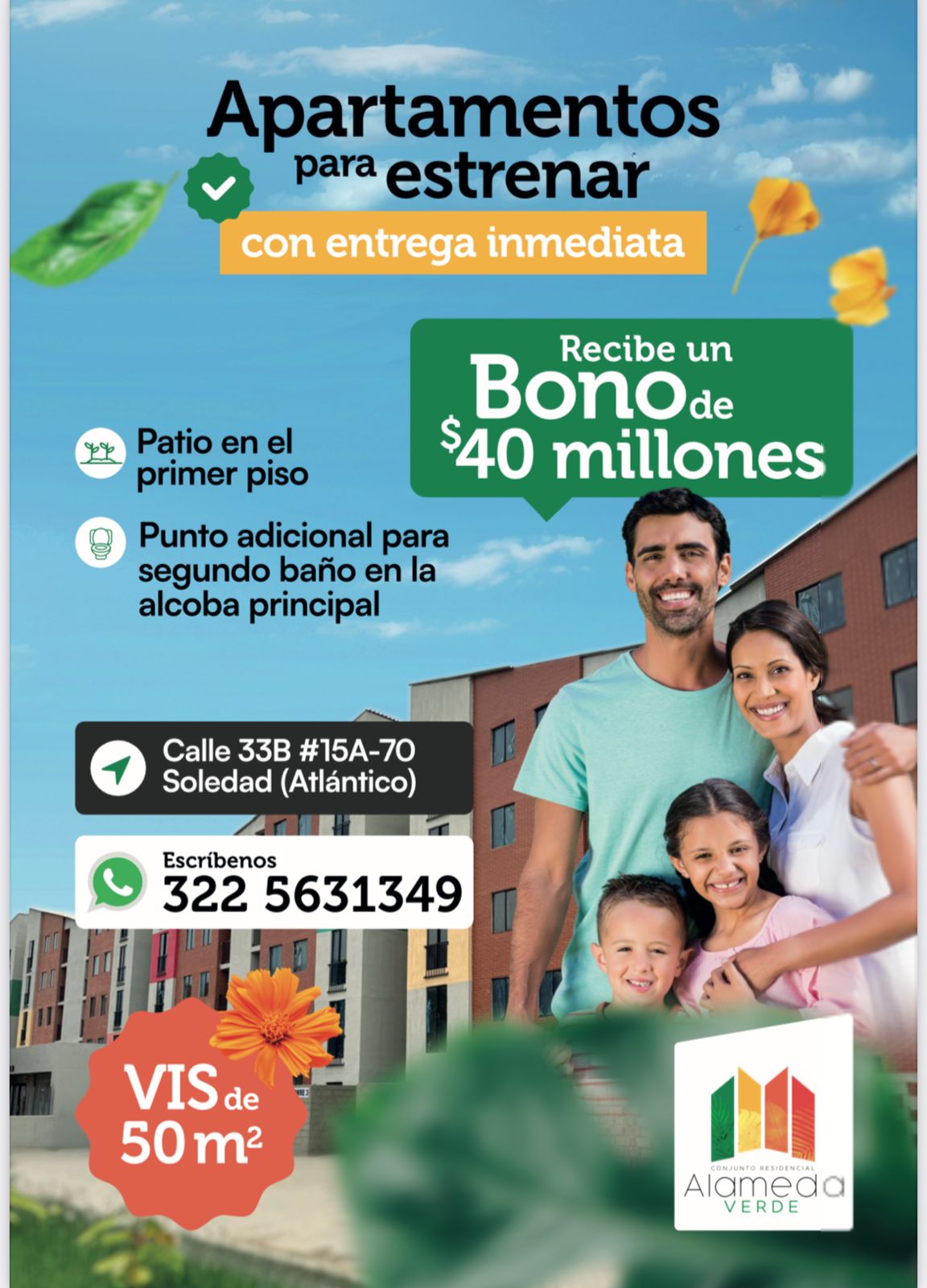 El proyecto Alameda Verde ofrece viviendas de 50 metros cuadrados 