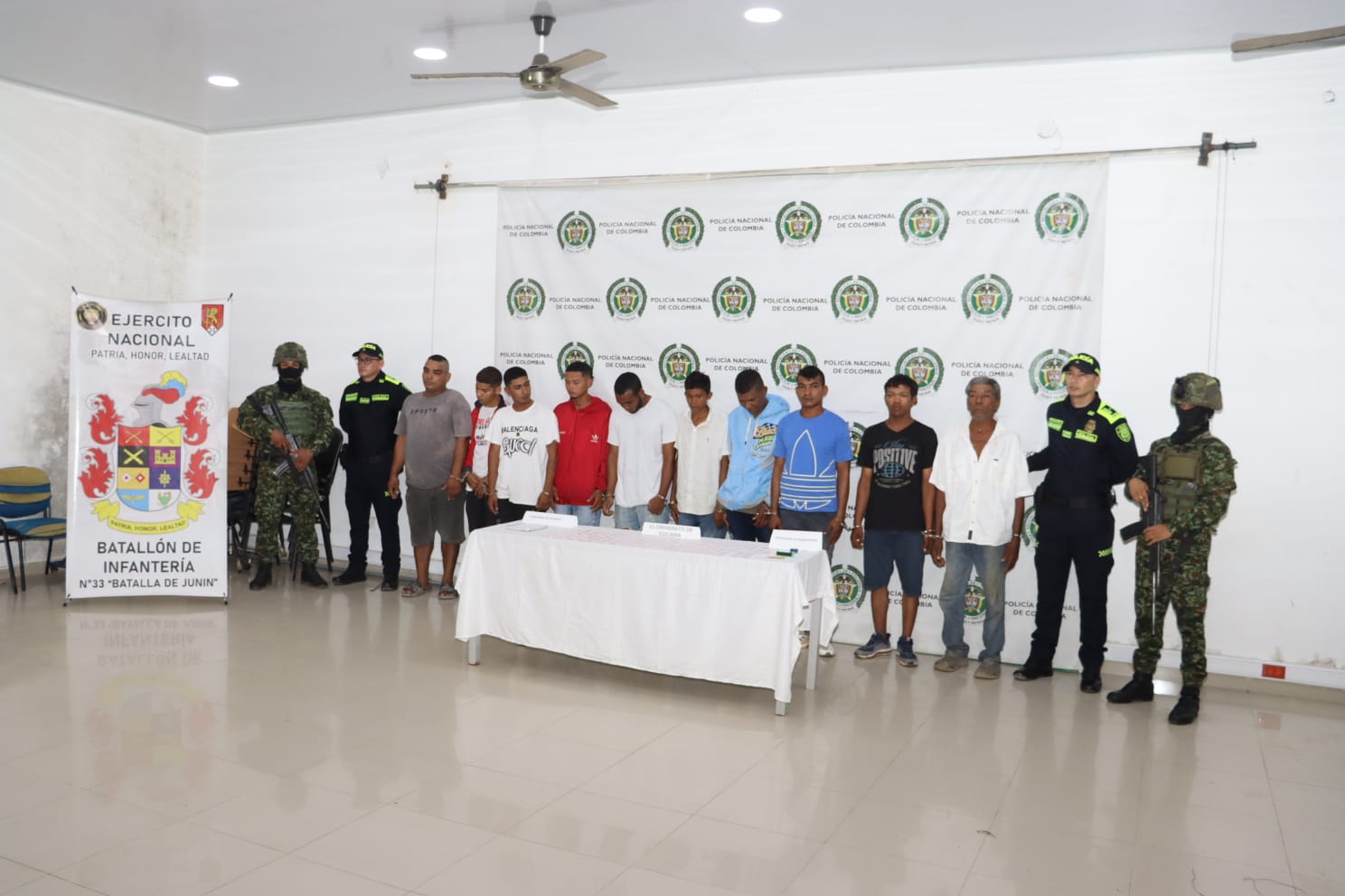 Algunos de los capturados en Montería