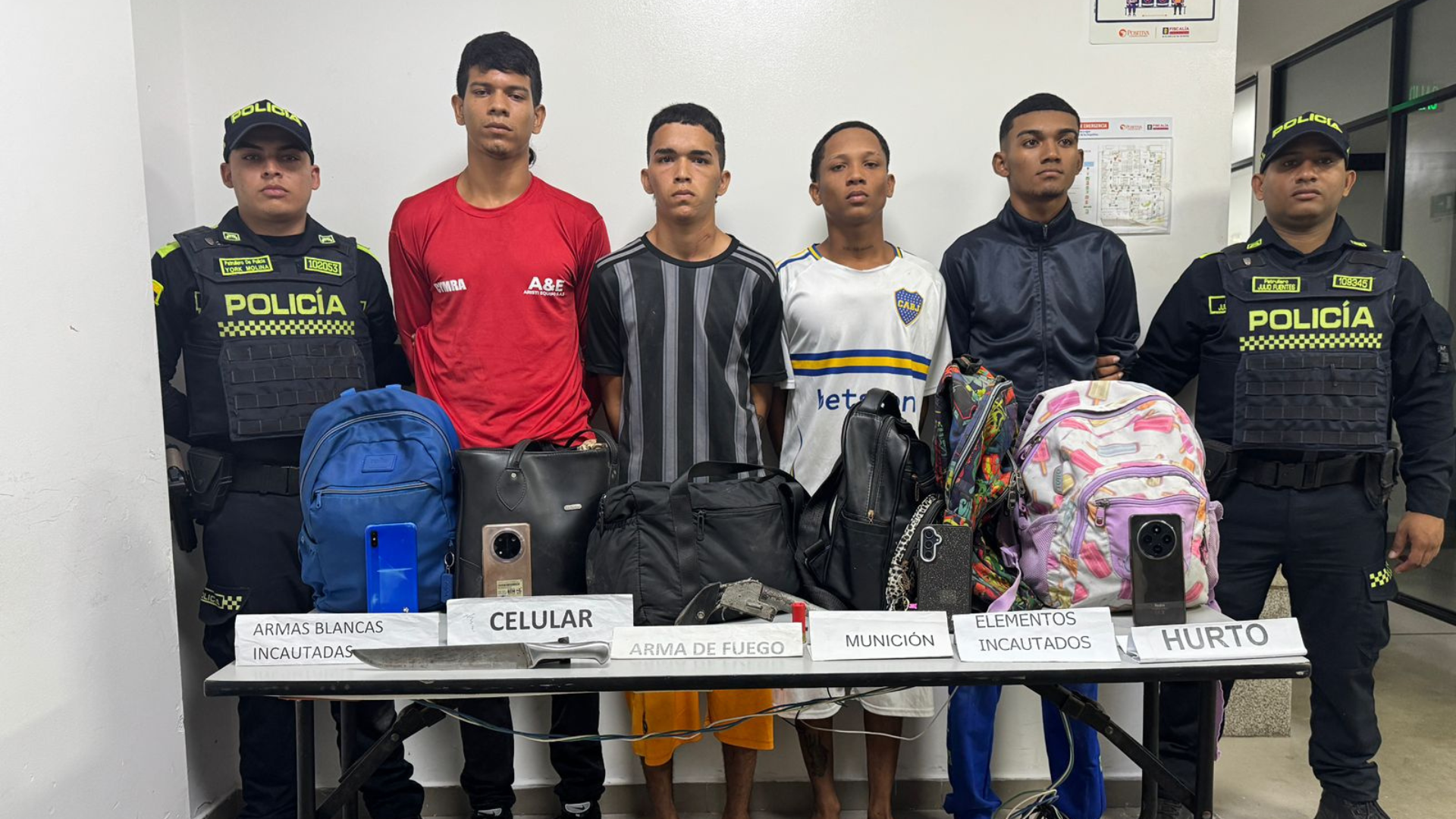 Capturados al momento de la detención. 