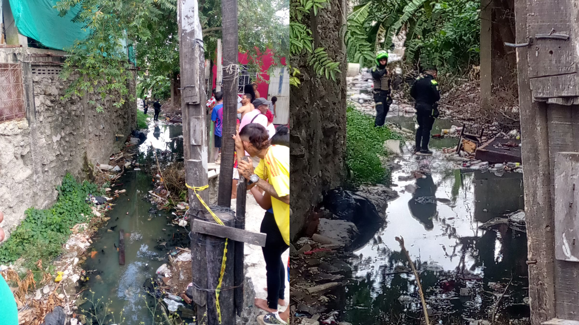 Lugar donde fue hallado el cuerpo en el barrio Portal de las Moras, en Soledad.