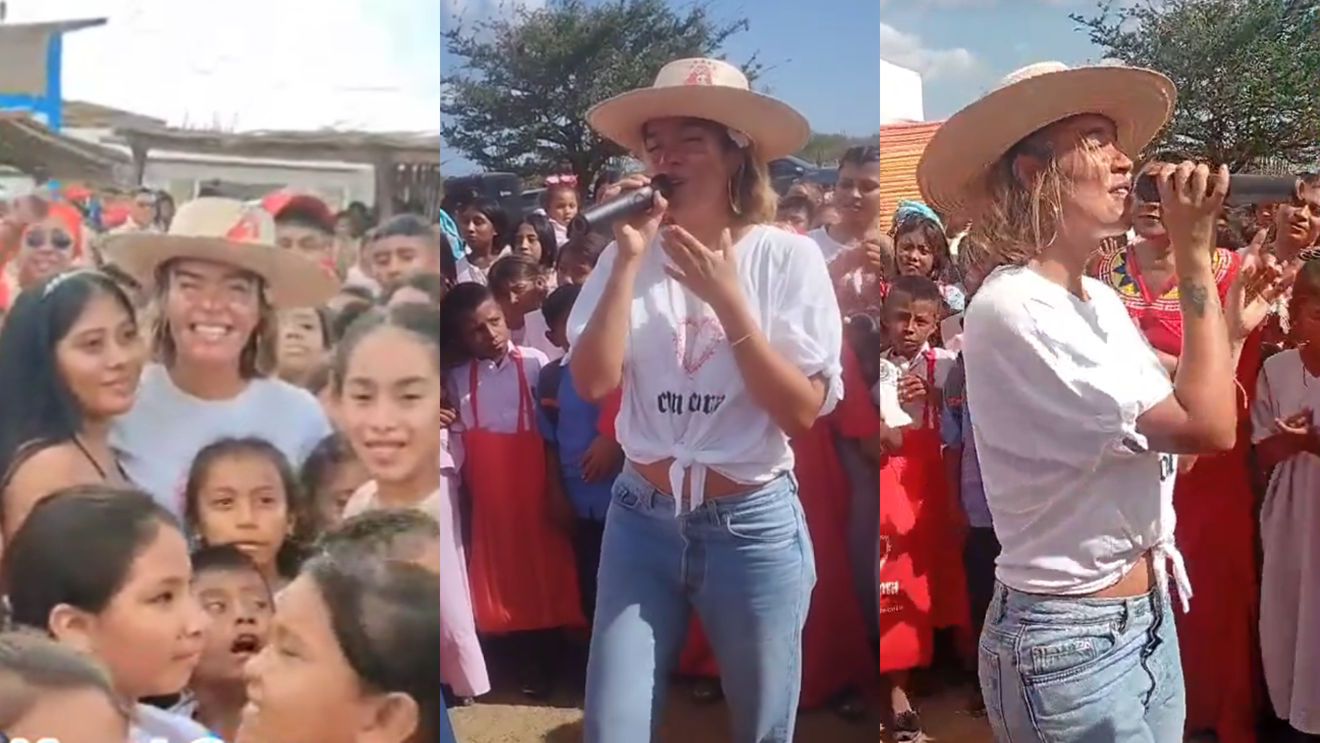 Karol G con la comunidad Musichi, en Manaure, La Guajira