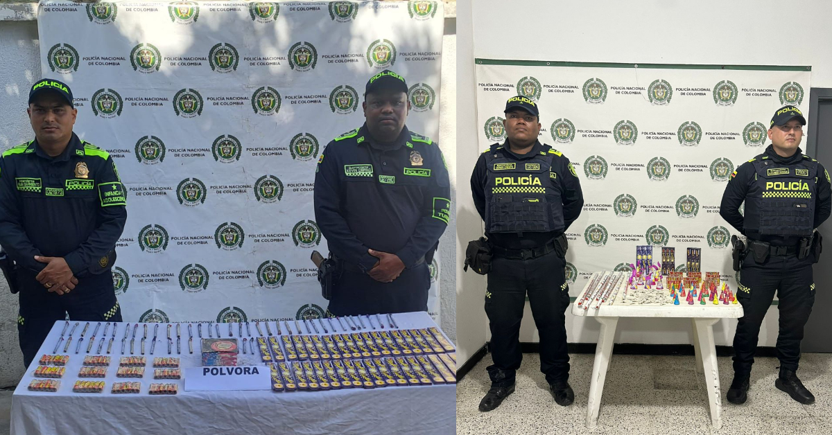 Pólvora incautada por la Policía del Atlántico