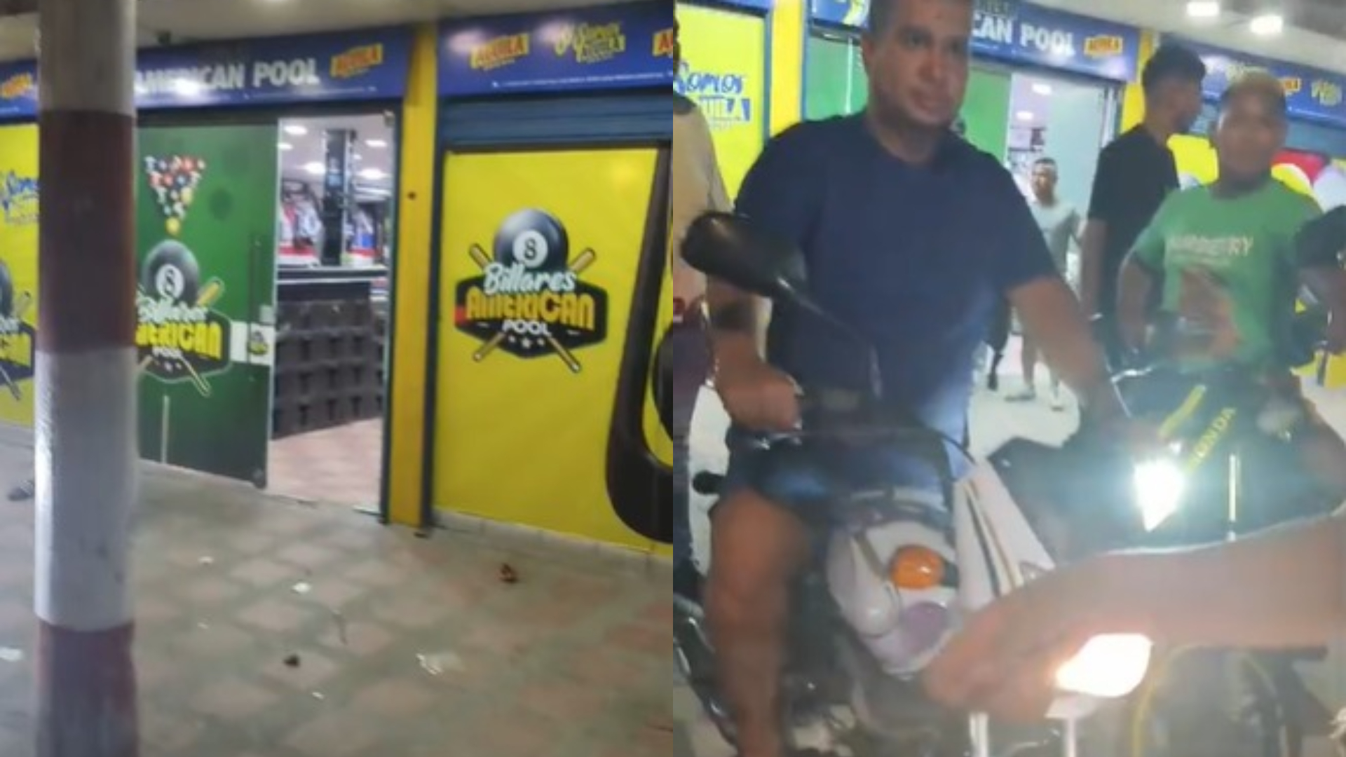 Momentos posteriores al ataque armado en el billar.