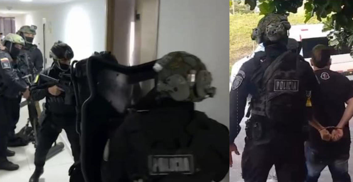 Fotografía durante operativo coordinado por el GAULA.