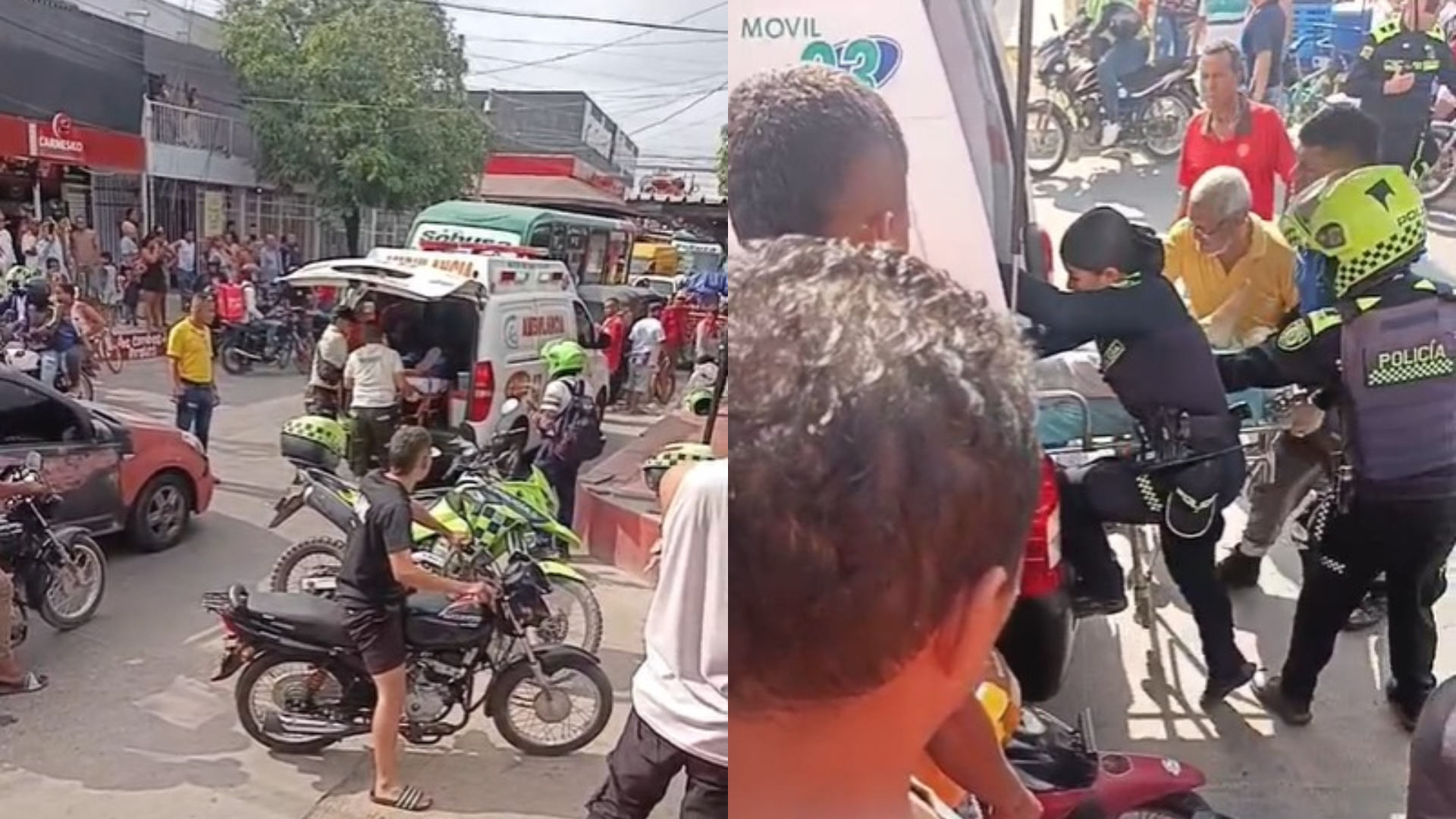 Momentos en que las víctimas son trasladadas hasta el Hospital Universidad del Norte en ambulancias.