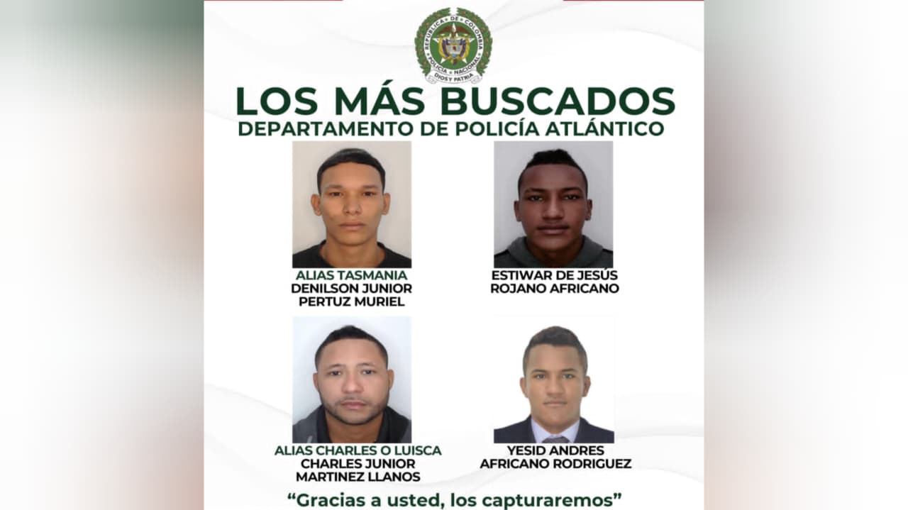 Cartel de los más Buscados en el Atlántico.