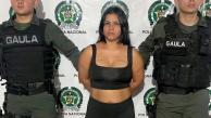 Alias Paola en el momento de su captura por hombres del Gaula de la Policía Nacional 
