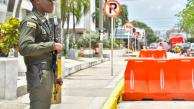 Uniformado de la Policía en Barranquilla.