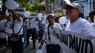 Parte del plantón para exigir justicia por Juan David.