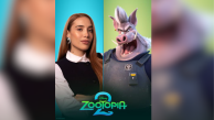 Luisa Fernanda w junto a su nuevo personaje en Zootopia 2