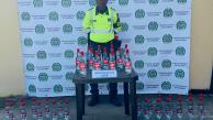 La Policía Nacional realizó la incautación de 36 botellas de licor tipo ginebra, marca AXIS.