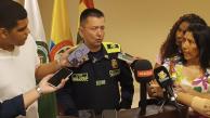 Rueda de prensa del coronel Miguel Andrés Camelo Sánchez.